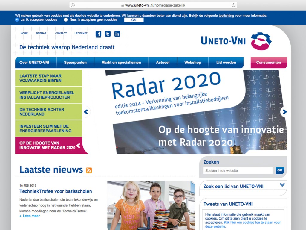Corporate website (UNETO-VNI)